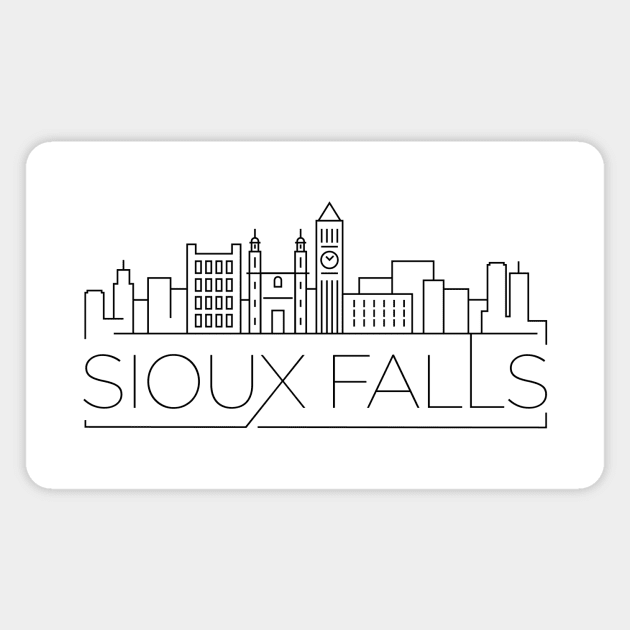 Sioux Falls Minimal Skyline Magnet by kursatunsal